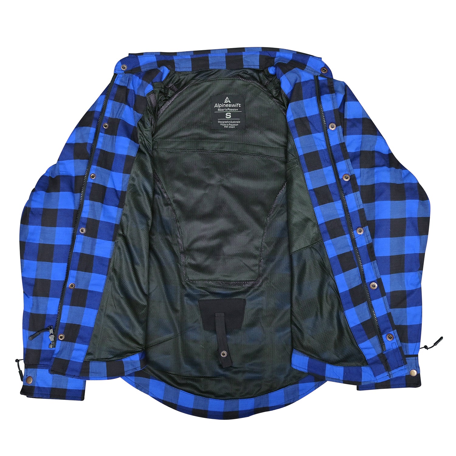 ASC Bikers Protective Kevlar Shirts Blue/Black