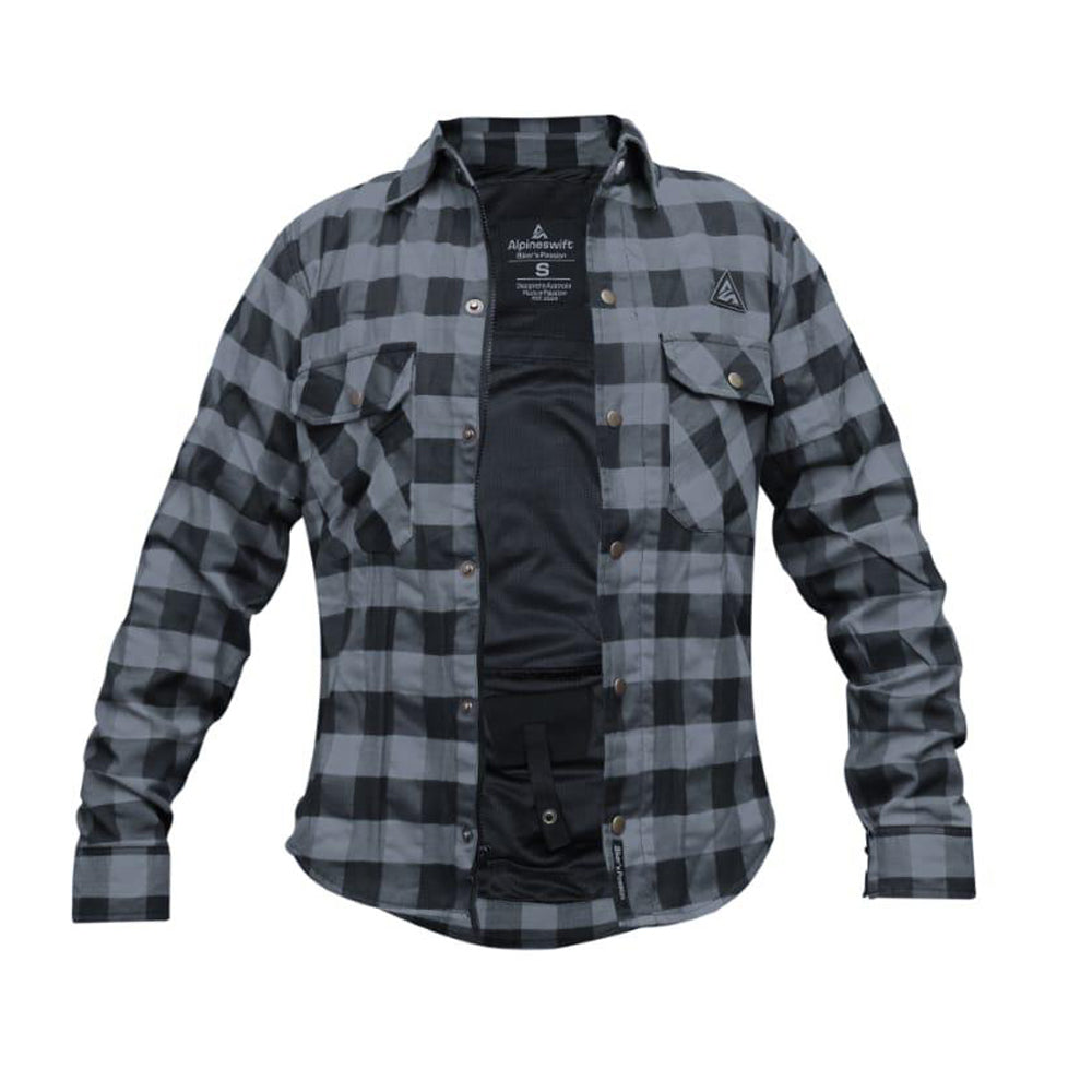 ASC Exo-Rider Kevlar® Lined Motorcycle Shirt – Gray & Black