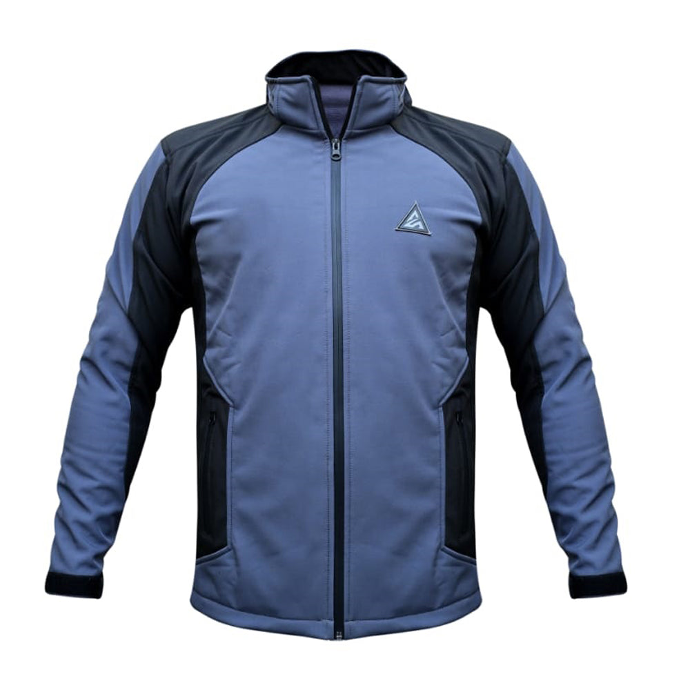 Men’s Softshell Zip-Up Jacket (Blue & Black)