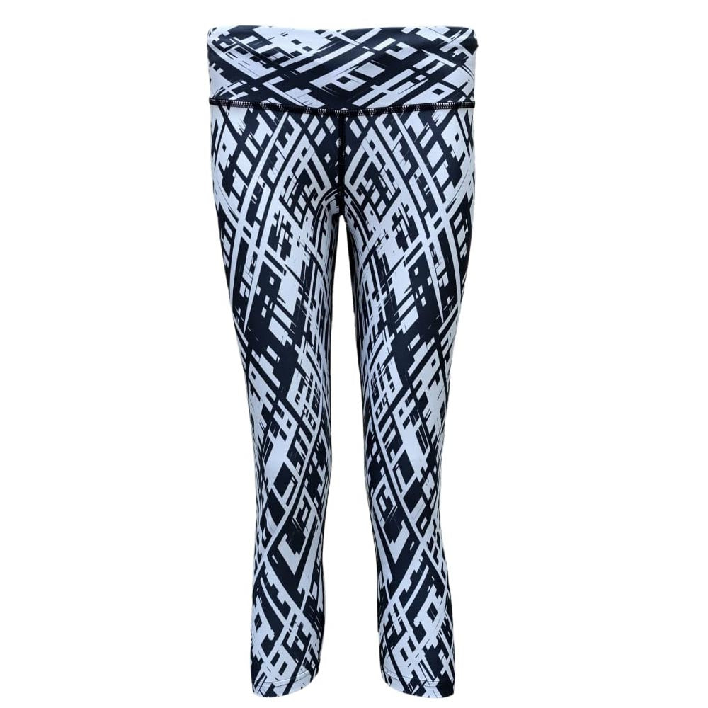 ASC Flex Black & White Striped High-Waisted Leggings
