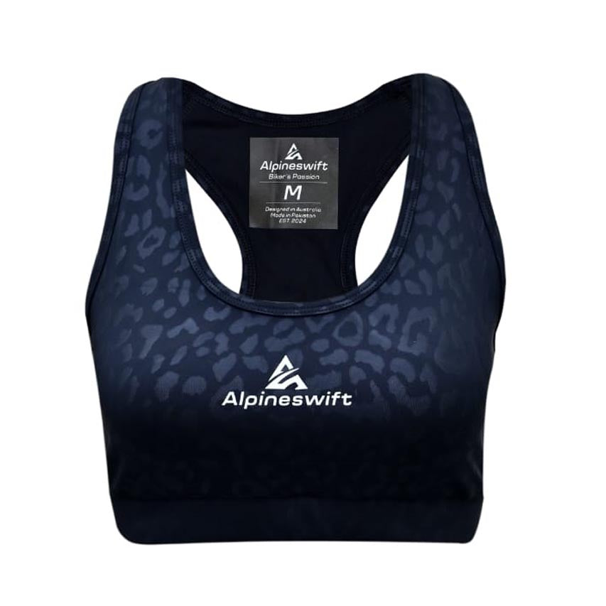 ASC Black Leopard Print Sports Bra