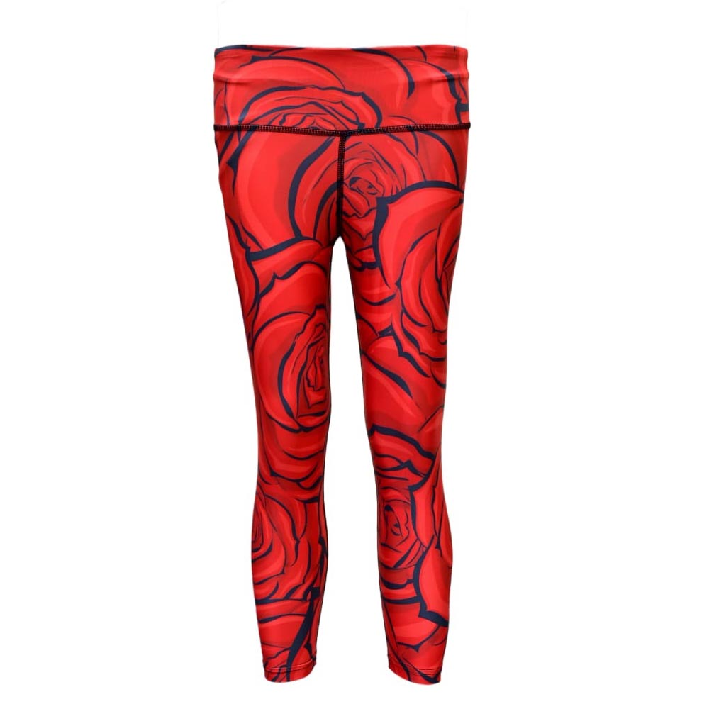 ASC High-Waisted Red Floral Leggings