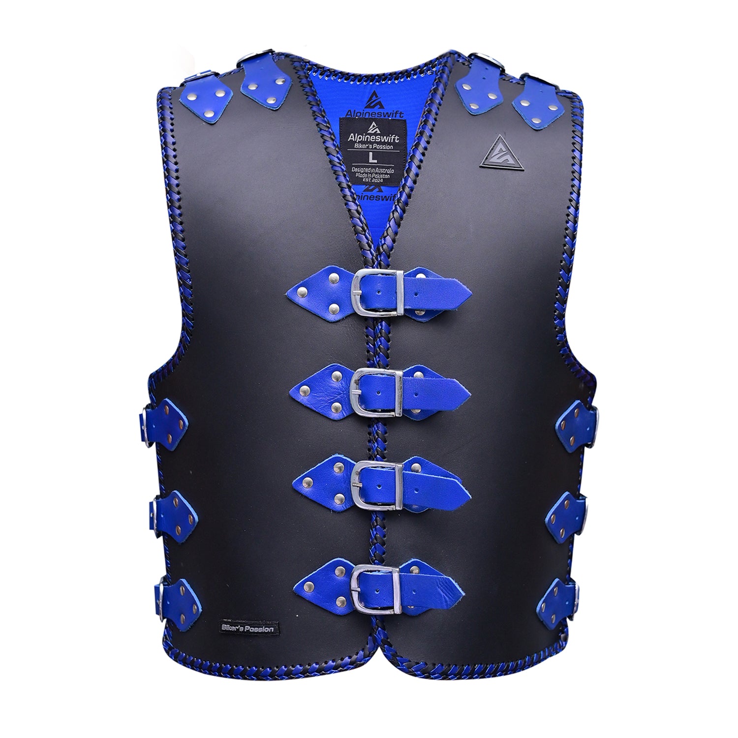 ASC Vigor Men’s 3MM Leather Braided Motorcycle Vest