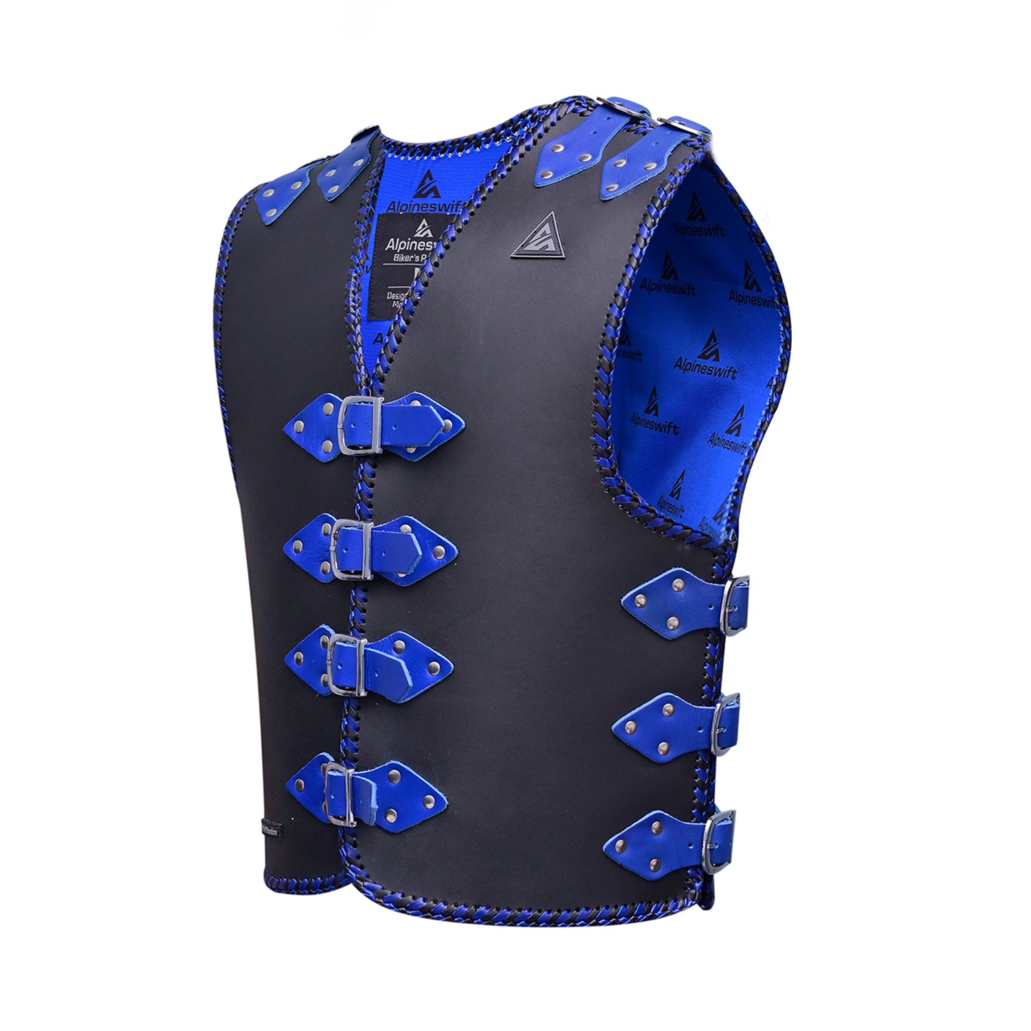 ASC Vigor Men’s 3MM Leather Braided Motorcycle Vest