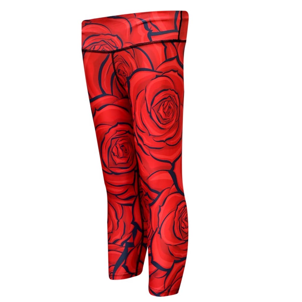 ASC High-Waisted Red Floral Leggings
