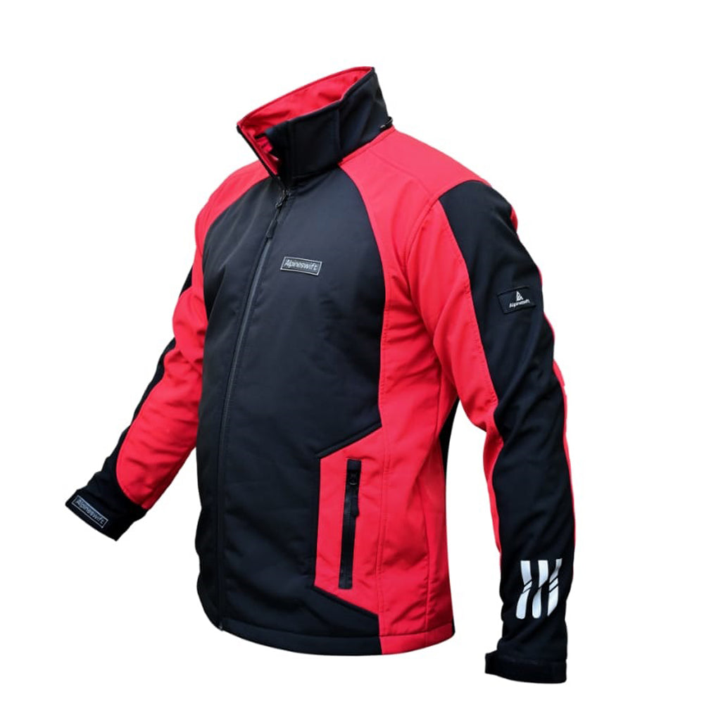 Men’s Softshell Zip-Up Jacket (Red & Black)