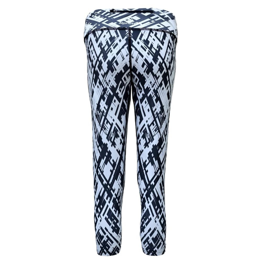 ASC Flex Black & White Striped High-Waisted Leggings