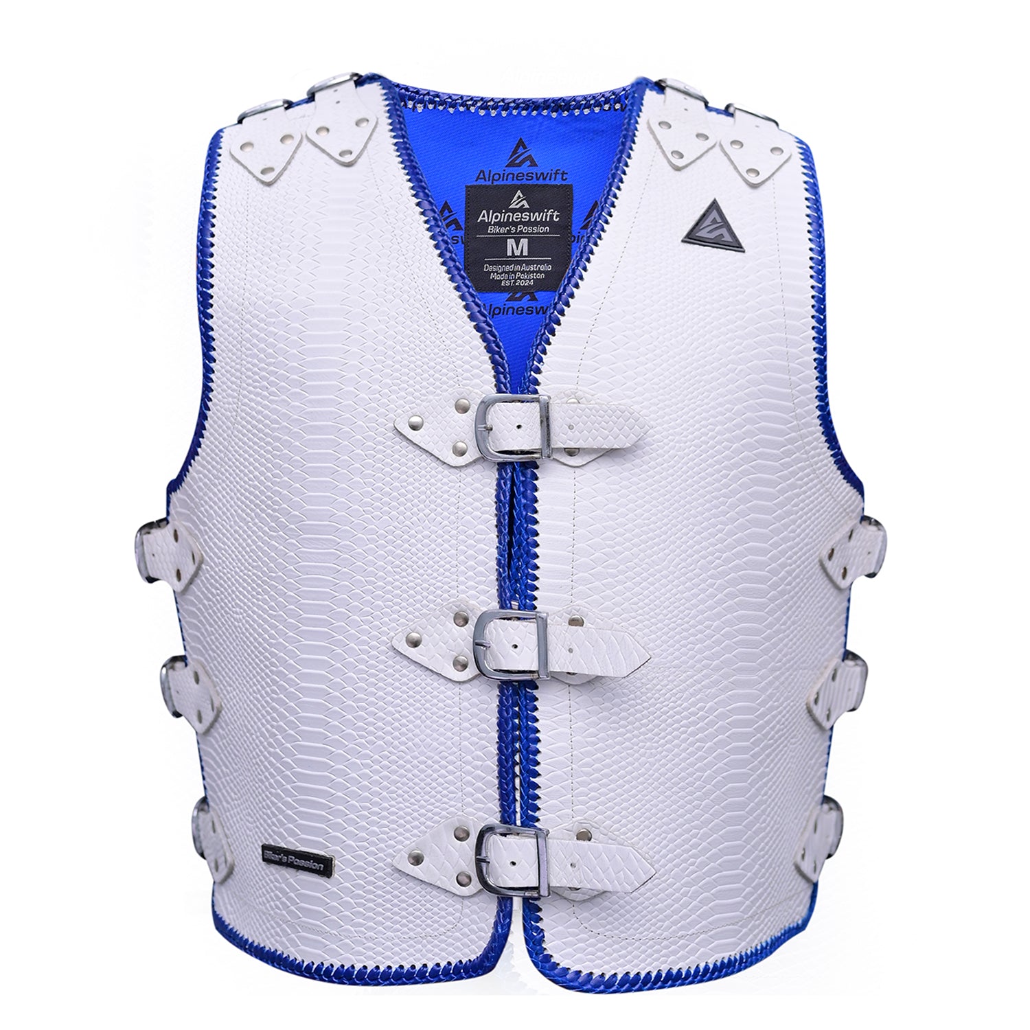 ASC Bikers White Vest Vigor 3-4mm Leather