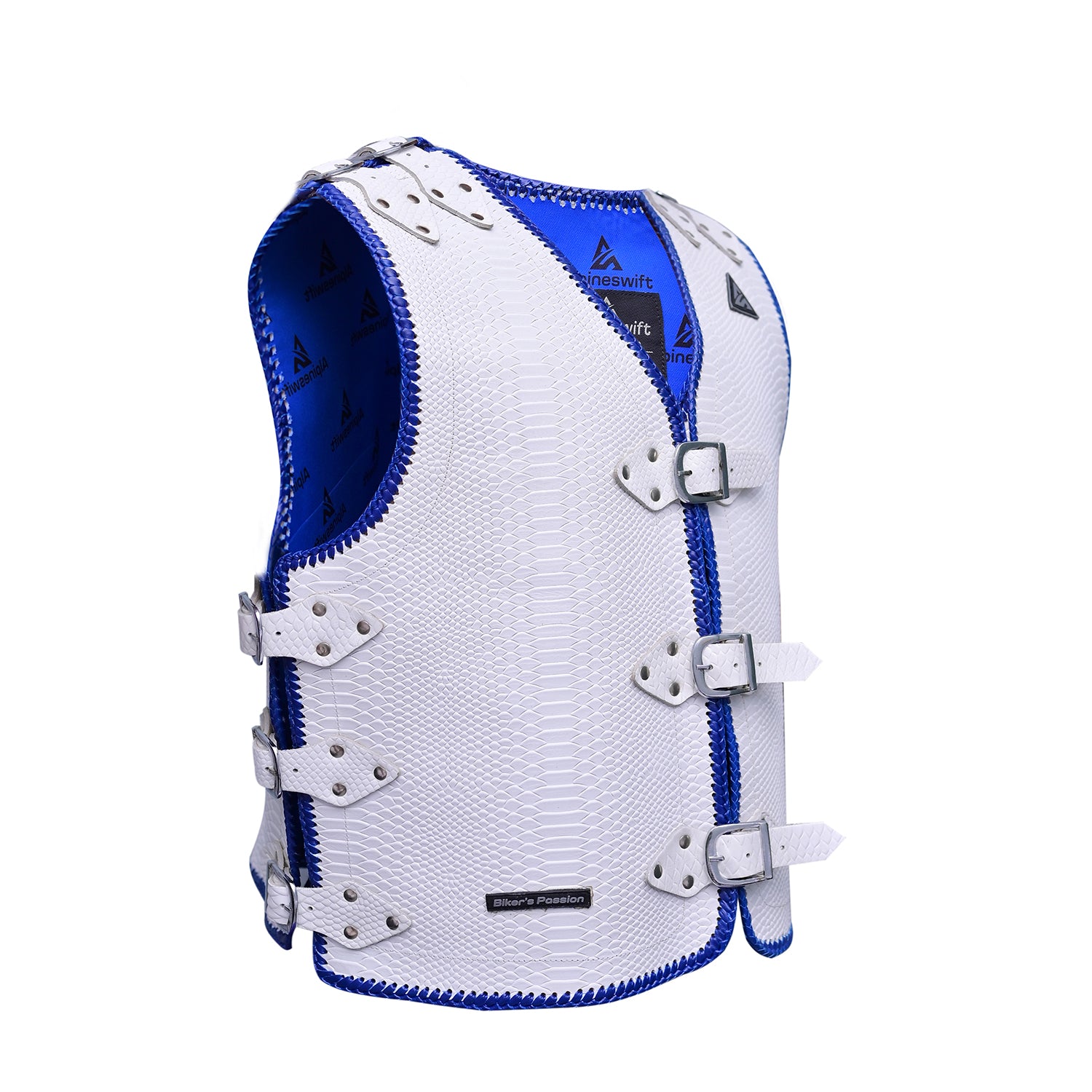 ASC Bikers White Vest Vigor 3-4mm Leather