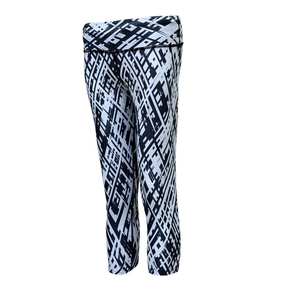 ASC Flex Black & White Striped High-Waisted Leggings