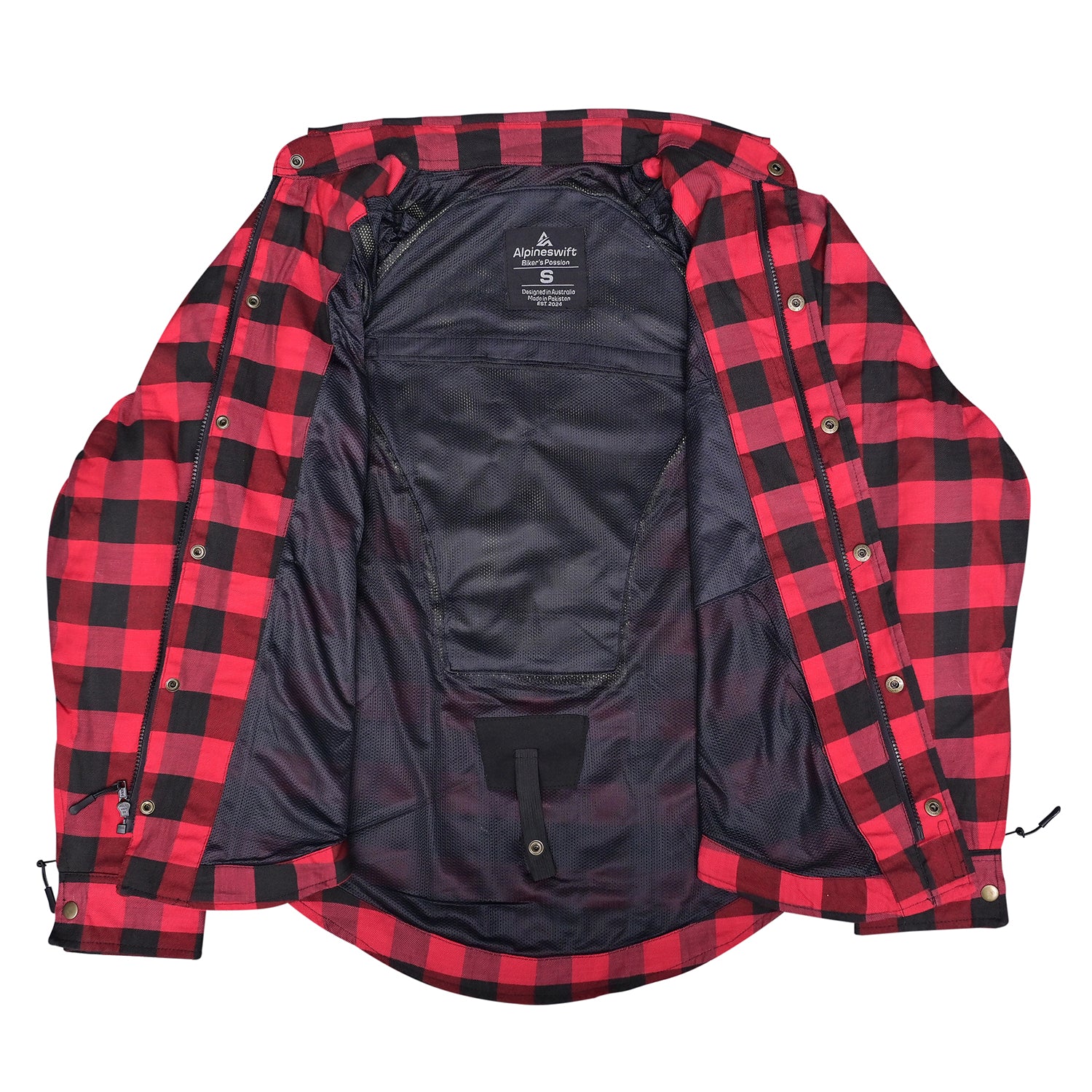 ASC Exo-Rider Kevlar® Lined Motorcycle Shirt – Red & Black