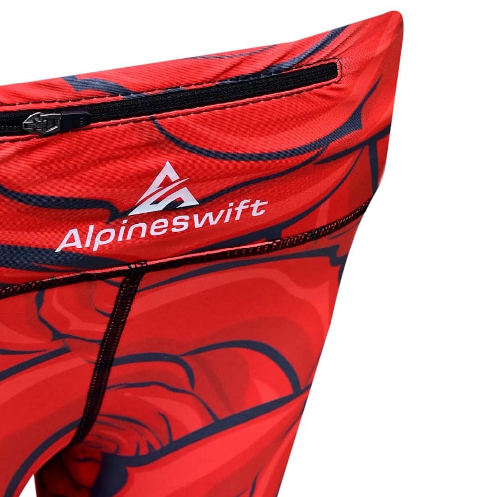 ASC High-Waisted Red Floral Leggings