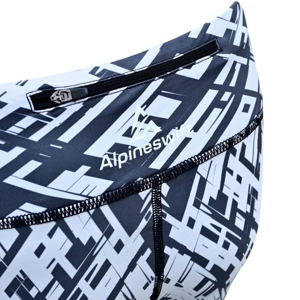 ASC Flex Black & White Striped High-Waisted Leggings