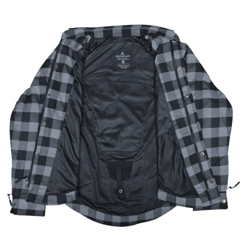 ASC Exo-Rider Kevlar® Lined Motorcycle Shirt – Gray & Black