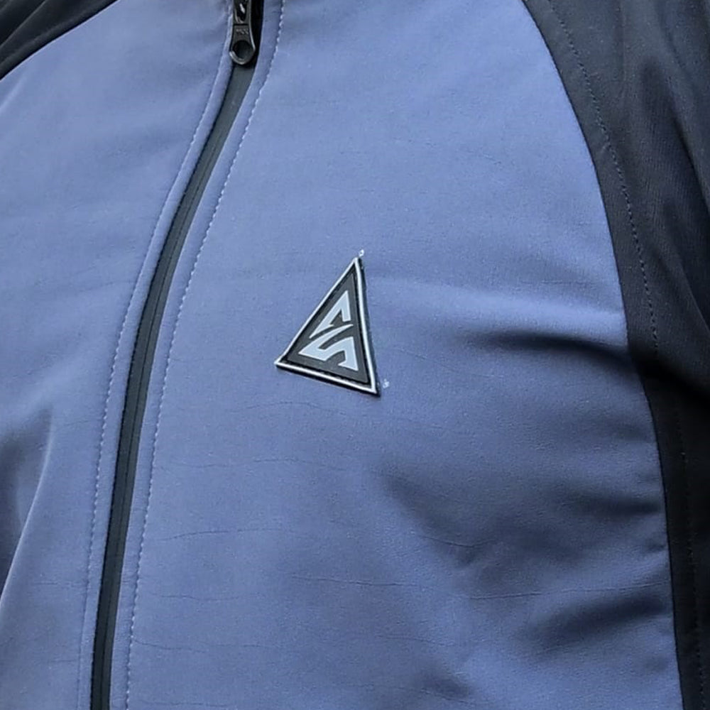 Men’s Softshell Zip-Up Jacket (Blue & Black)