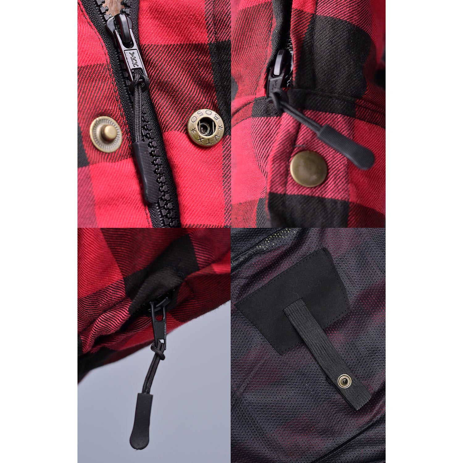 ASC Exo-Rider Kevlar® Lined Motorcycle Shirt – Red & Black