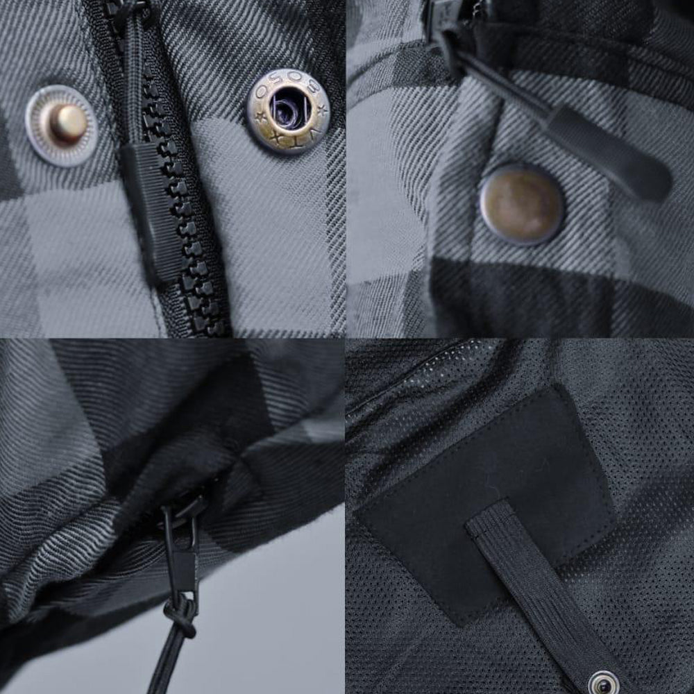 ASC Exo-Rider Kevlar® Lined Motorcycle Shirt – Gray & Black