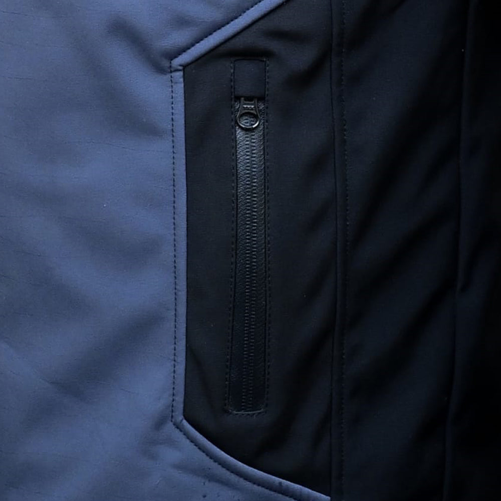 Men’s Softshell Zip-Up Jacket (Blue & Black)