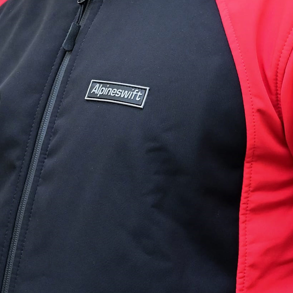 Men’s Softshell Zip-Up Jacket (Red & Black)