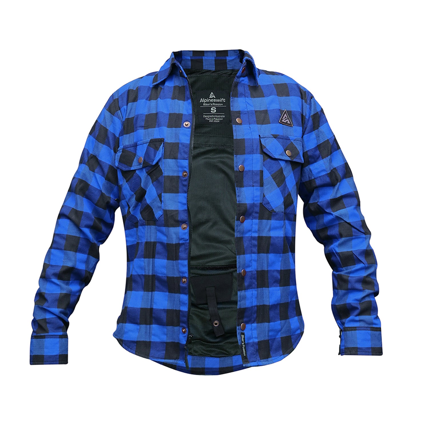 ASC Bikers Protective Kevlar Shirts Blue/Black