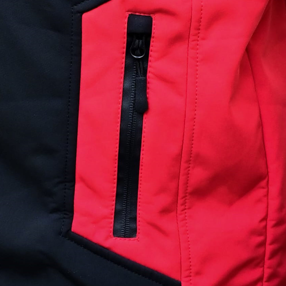 Men’s Softshell Zip-Up Jacket (Red & Black)